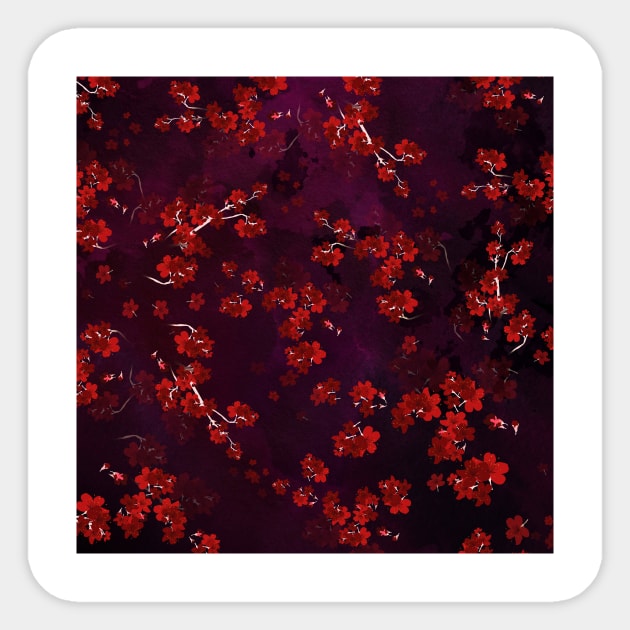 Cherry Flower 8 (spring floral pattern) Sticker by B&K